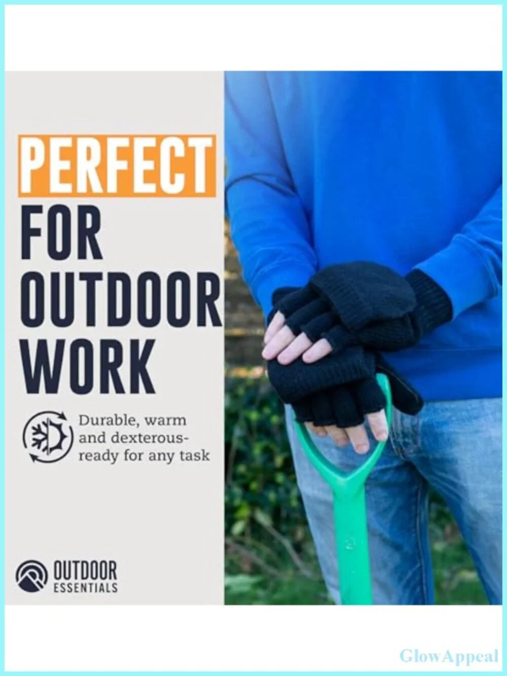 2-in-1 Fingerless Convertible Mittens with Flip Top Wool